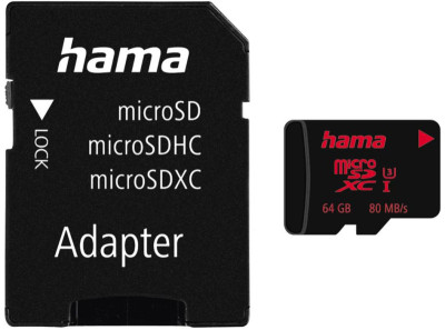 hama Carte mémoire Micro SecureDigital XC, classe 3, 64 GB