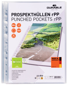 DURABLE Pochette perforée PREMIUM, A4, rPP, transparent