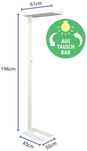 MAUL Lampadaire à LED MAULstudy, variateur, blanc