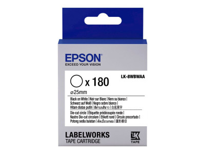 Epson : TAPE - LK-8WBWAA D-CUT C BLK- avec WHT D25/180