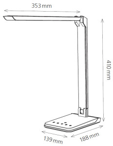 Hansa Lampe de bureau à LED Lumina, pied, gris métallisé