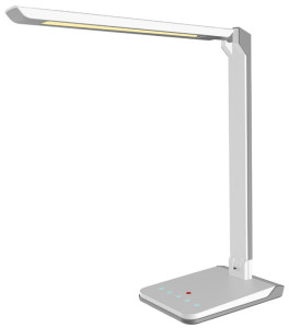 Hansa Lampe de bureau à LED Lumina, pied, gris métallisé