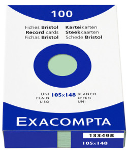 EXACOMPTA Fiches bristol, 75 x 125 mm, quadrillé, assorti