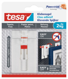 tesa Powerstrips Clou adhésif pour papier peint et plâtre