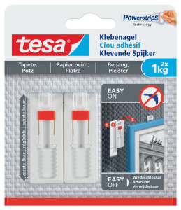 tesa Powerstrips Clou adhésif pour papier peint et plâtre