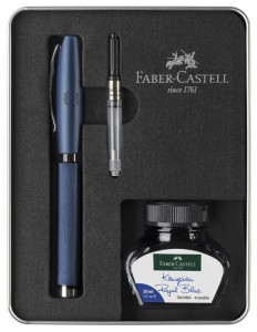 FABER-CASTELL Set d'écriture Essentio Aluminium, bleu