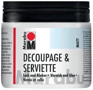 Marabu Vernis & Colle pour serviettes, mat, 500 ml, en pot