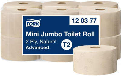 TORK Papier toilette en mini rouleau Jumbo, 170 m, naturel