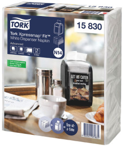 TORK Xpressnap Fit Serviette, 213 x 165 mm, blanc