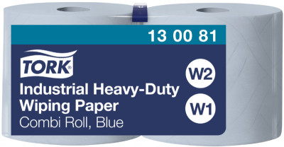 TORK Rouleau de papier nettoyant industriel, 119 m, bleu