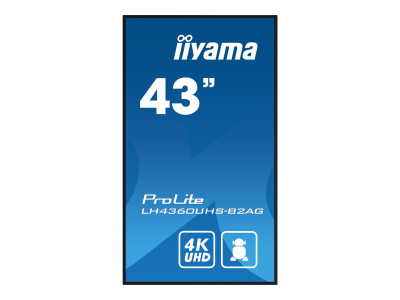 Iiyama : 43IN 3840X2160 UHD VA PANEL HAZE 25 500CD/M2 LANDSCAPE et P