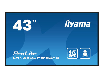 Iiyama : 43IN 3840X2160 UHD VA PANEL HAZE 25 500CD/M2 LANDSCAPE et P