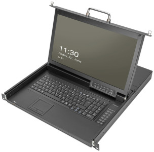 DIGITUS Modulare HD LCD KVM Konsole mit 43,18 cm (17