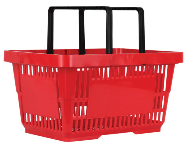 METO Panier à provisions avec poignées, 22 litres, rouge