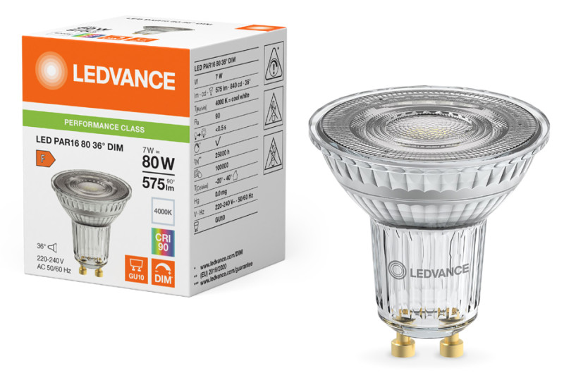 LEDVANCE Ampoule LED PAR16 DIM, 7 Watt, GU10 (930)