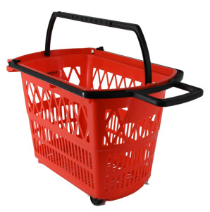 METO Panier à provisions avec poignées, 28 litres, rouge