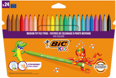 BIC KIDS Feutre Kid Couleur medium, étui en carton de 36