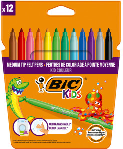 BIC KIDS Feutre Kid Couleur medium, étui en carton de 36