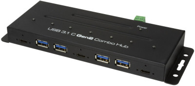 LogiLink USB 3.2 (Gen2) Combo Industrie-Hub, 7-Port, schwarz