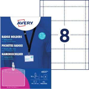 AVERY Pochette badge avec lacet textile noir