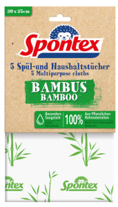 Spontex Torchon Bambus, pack de 5