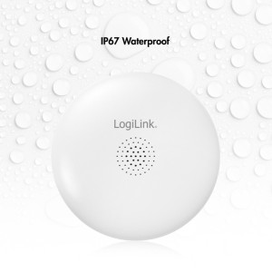 LogiLink Wi-Fi Wasserlecksensor, Tuya kompatibel, weiß