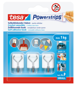 tesa Crochet Powerstrips WIRED HOOK SMALL, blanc