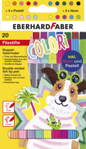 EBERHARD FABER Feutre double COLORI, étui carton de 10