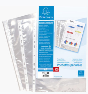 EXACOMPTA Pochette perforée, A4, PP, transparent