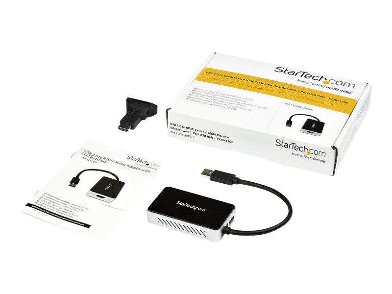 StarTech.com Adaptateur vidéo USB 2.0 vers VGA - Carte graphique externe -  M/F - 1920x1200