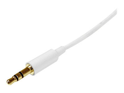 Startech : CABLE AUDIO STEREO MINI-JACK 3.5MM SLIM 2M - M/M - WHITE