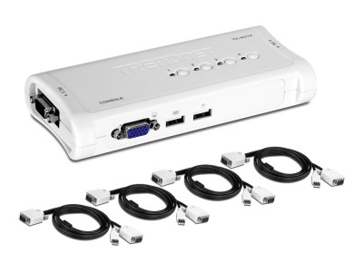 TrendNet : 4 PORT USB KVM SWITCH kit INCLUDE 4 X KVM CABLES